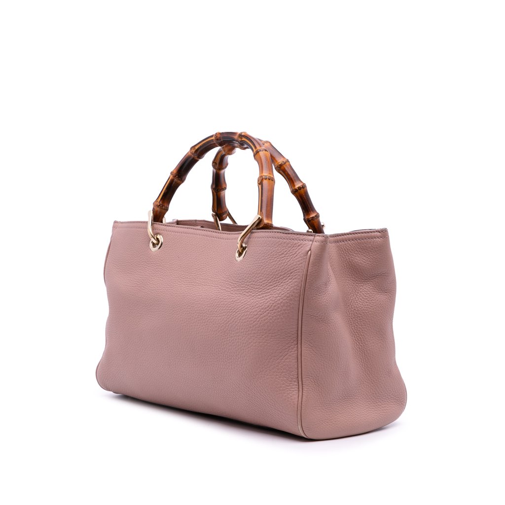 Gucci Medium Calfskin Bamboo Shopper Satchel - Back view