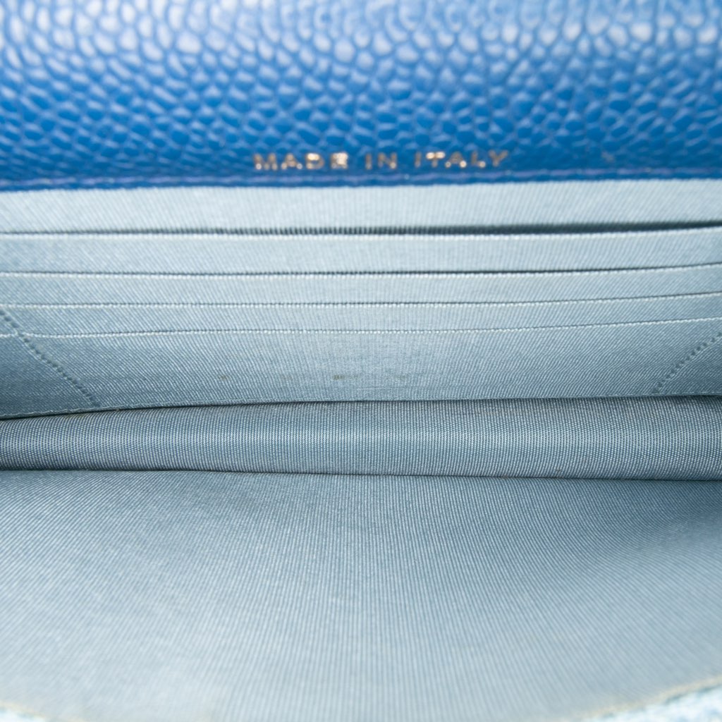 Chanel Square Quilted Grained Calfskin Cuba Thread Around Wallet On Chain - 4