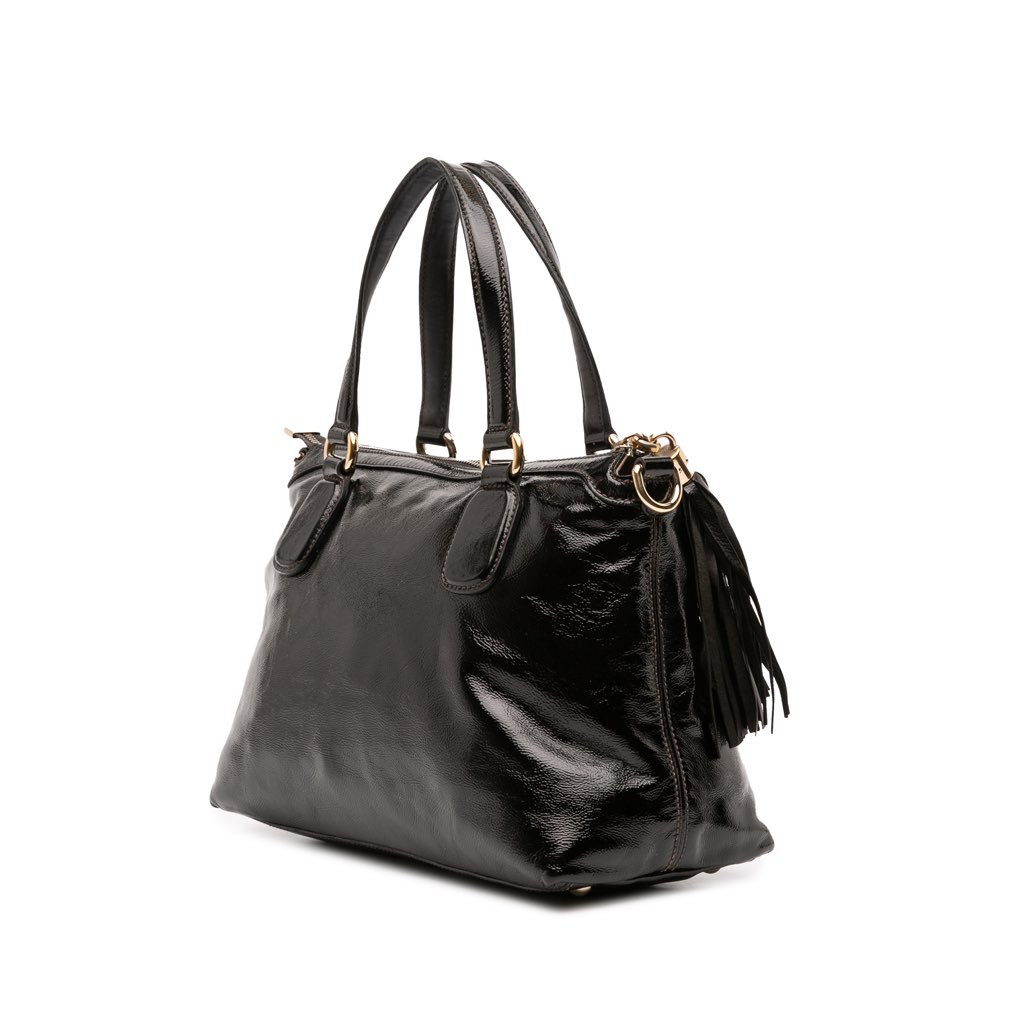 Gucci Small Patent Soho Working Satchel - Back view