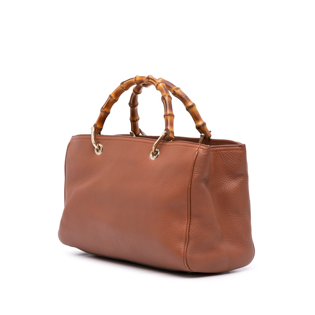 Gucci Medium Calfskin Bamboo Shopper Satchel - Back view