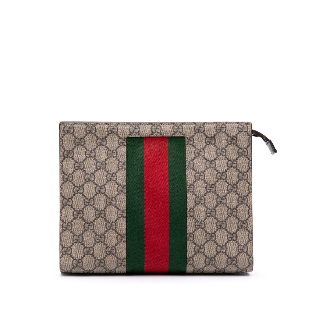 Gucci GG Supreme Web Clutch
