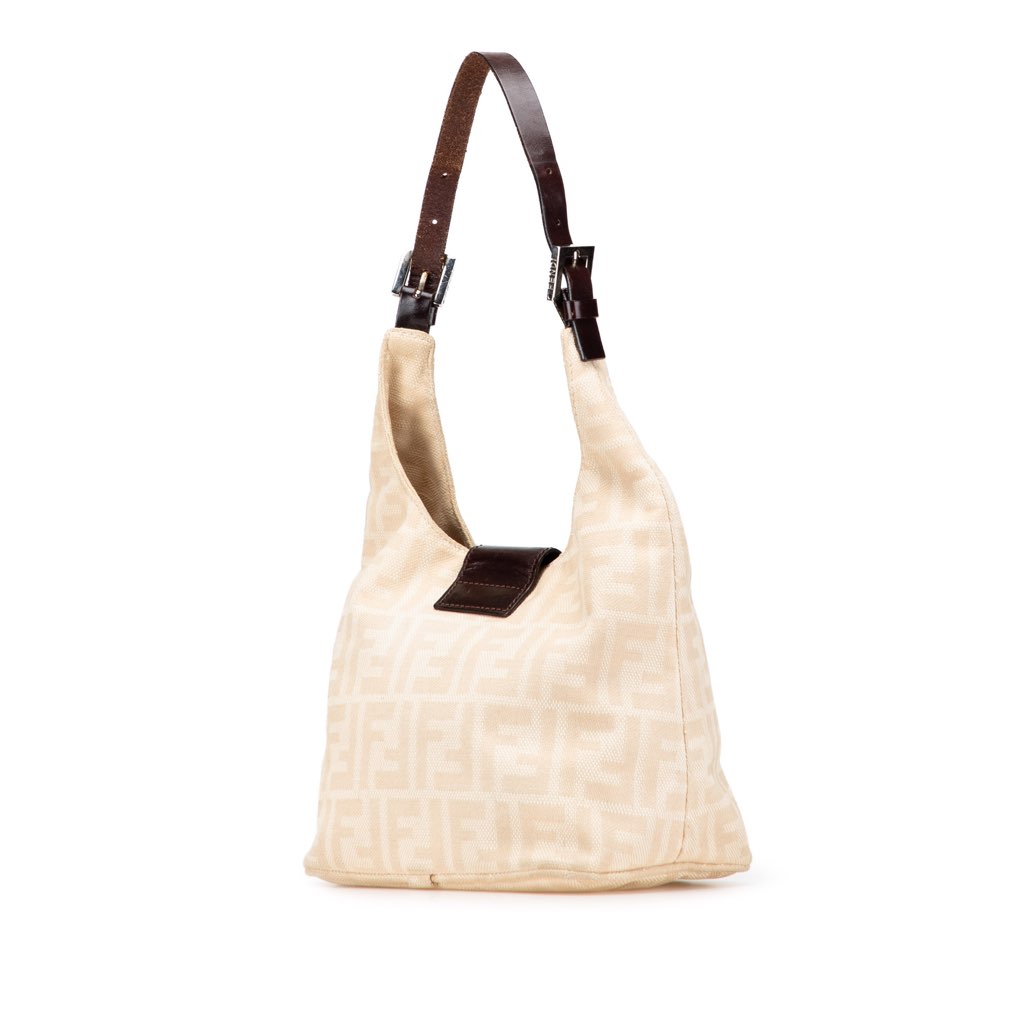 Fendi Zucca Canvas Shoulder Bag - Back view