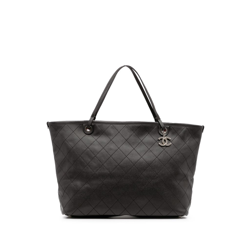 Chanel XL Quilted Caviar Shopping Fever Tote