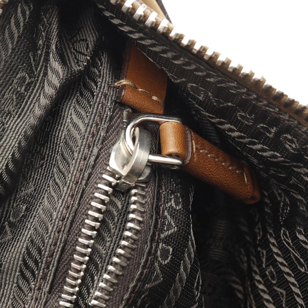 Prada Leather Trimmed Tessuto Stripe Crossbody - Side view