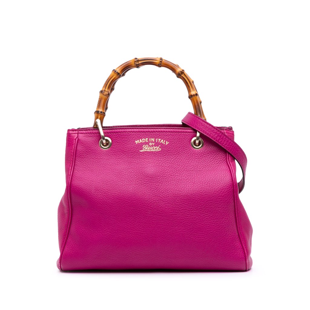 Gucci Small Calfskin Bamboo Shopper Satchel