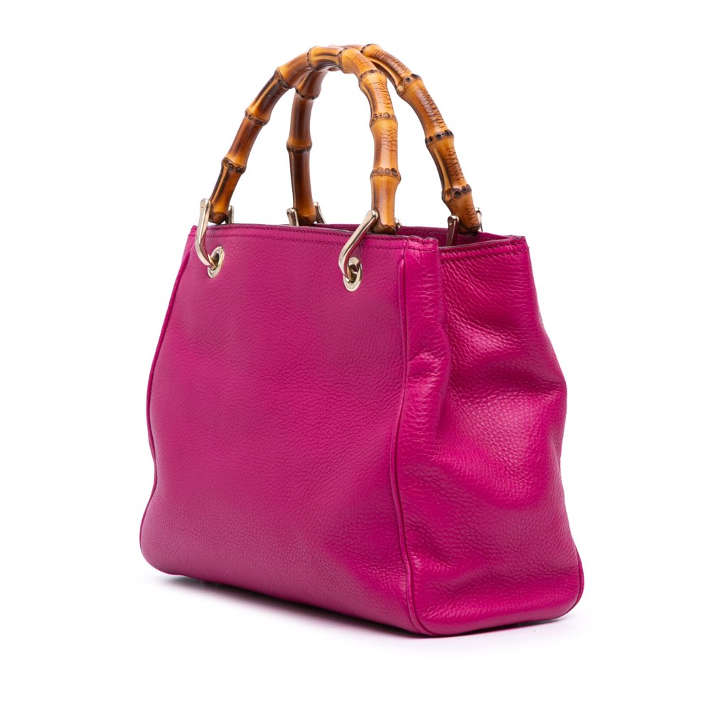 Gucci Small Calfskin Bamboo Shopper Satchel - Back view