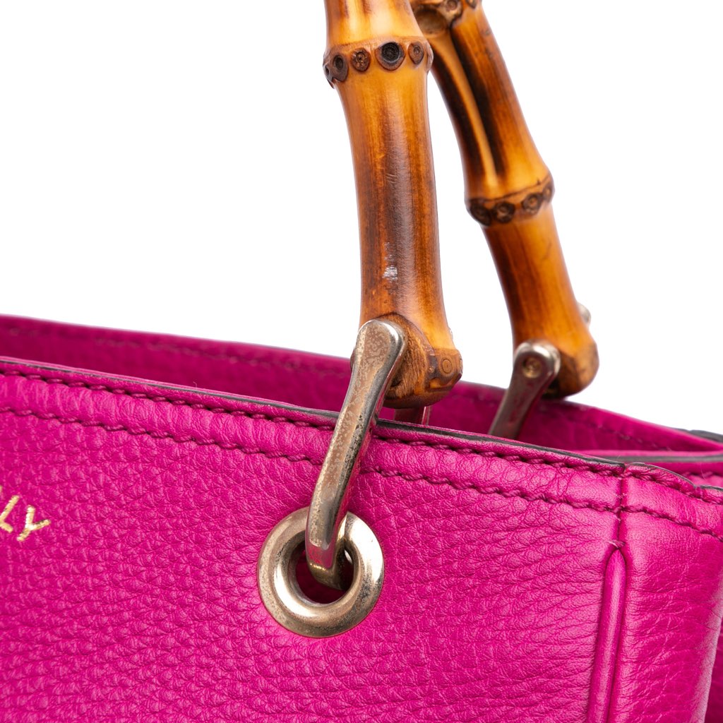 Gucci Small Calfskin Bamboo Shopper Satchel - Image 13