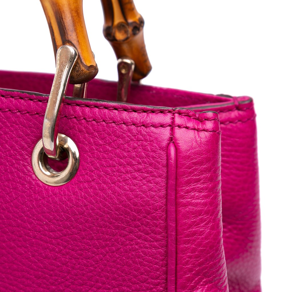 Gucci Small Calfskin Bamboo Shopper Satchel - Image 14