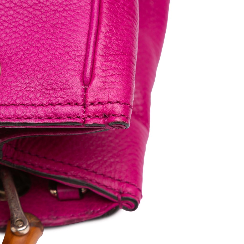 Gucci Small Calfskin Bamboo Shopper Satchel - Image 11