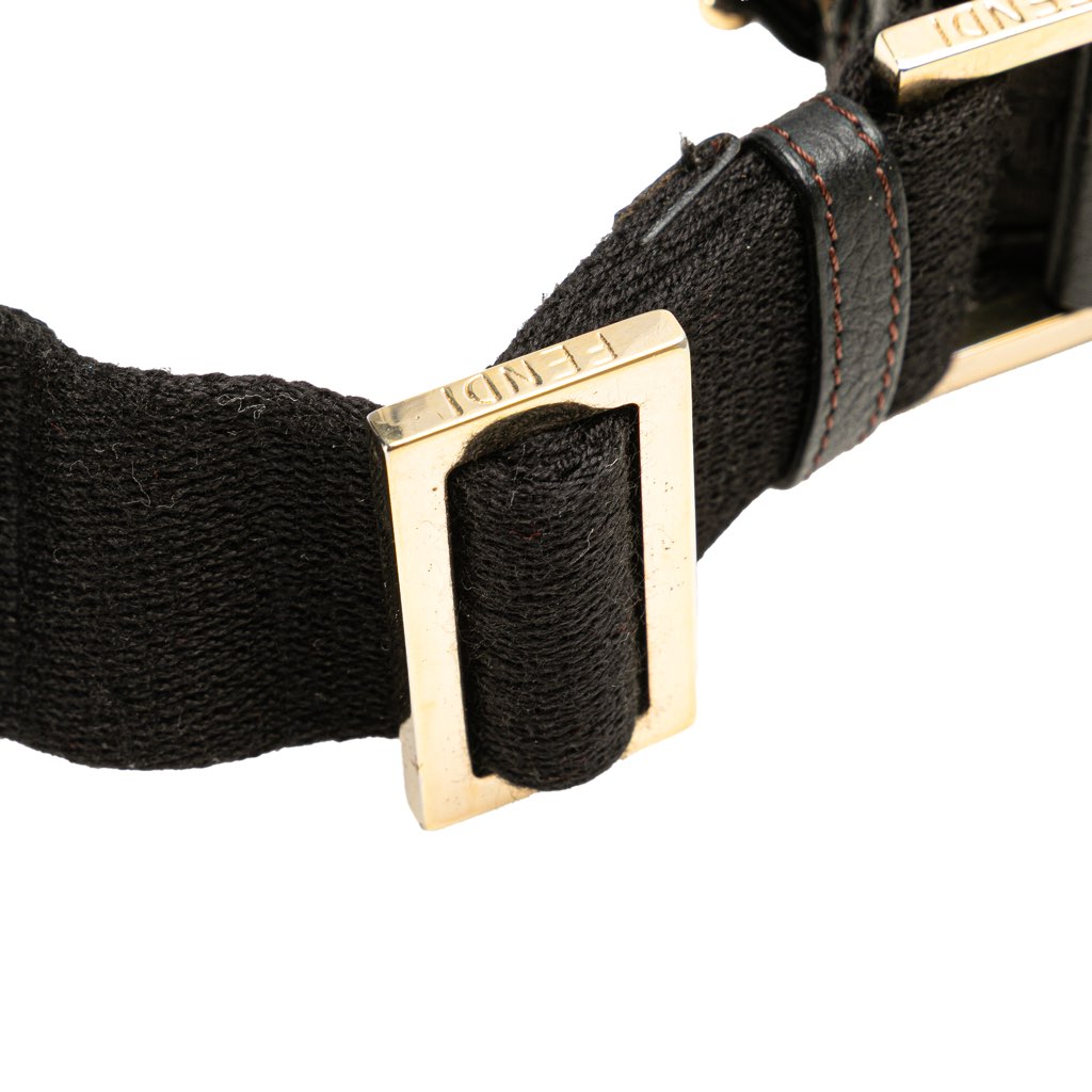 Fendi Small Zucchino Canvas F Charm Crossbody - Image 14