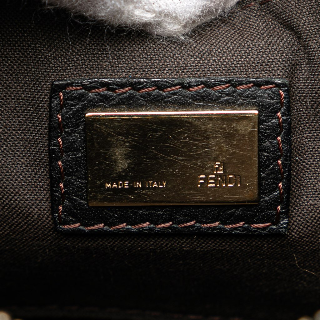 Fendi Small Zucchino Canvas F Charm Crossbody - Side view