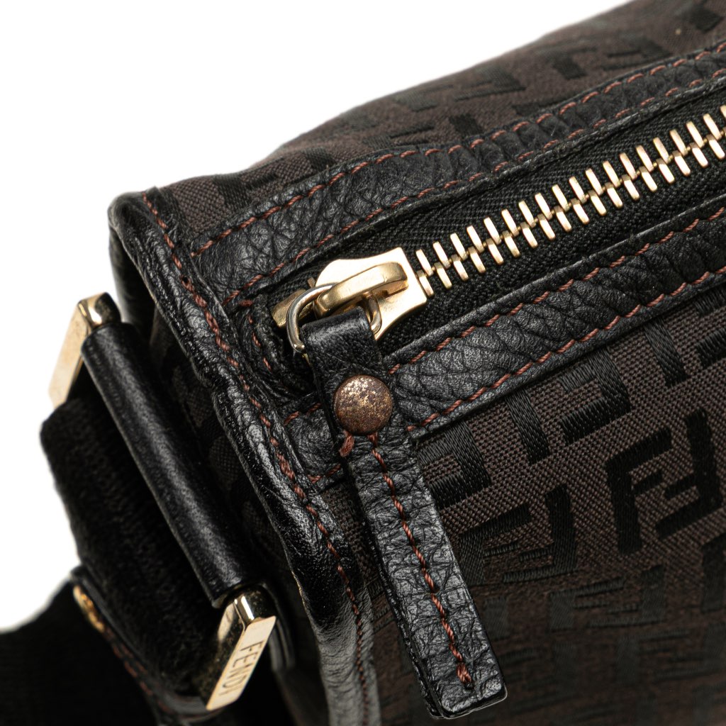 Fendi Small Zucchino Canvas F Charm Crossbody - Detail 2