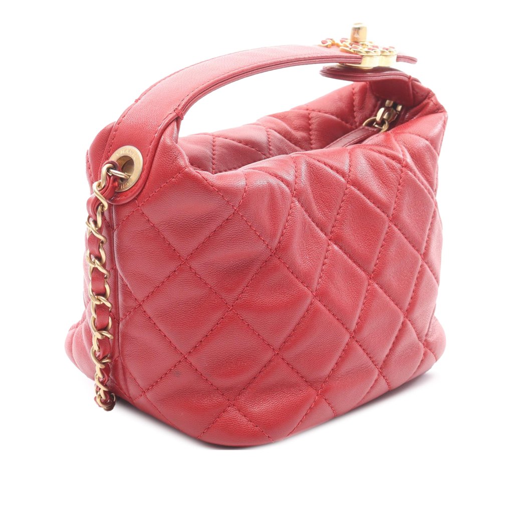 Chanel Small Quilted Lambskin Perfect Meeting Hobo - Back view