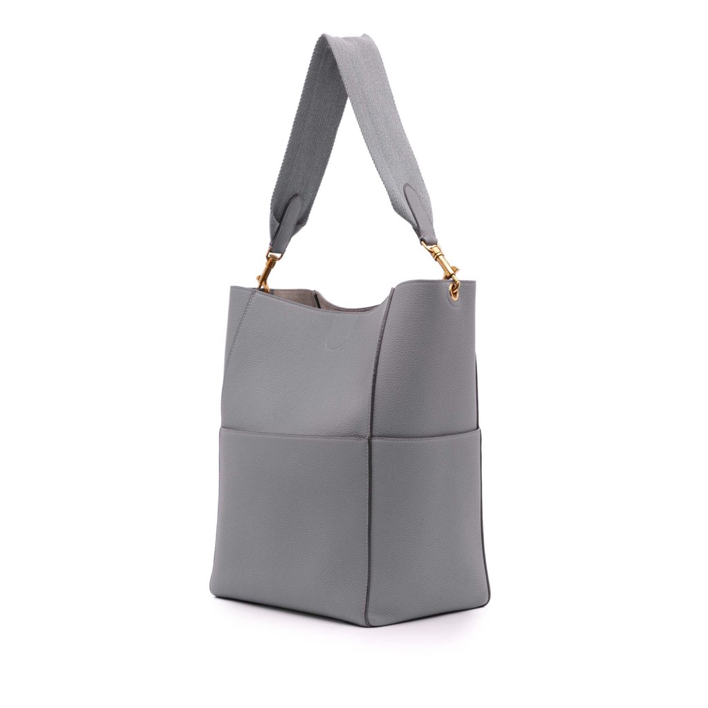 Celine Medium Leather Seau Sangle Bucket Bag - Back view