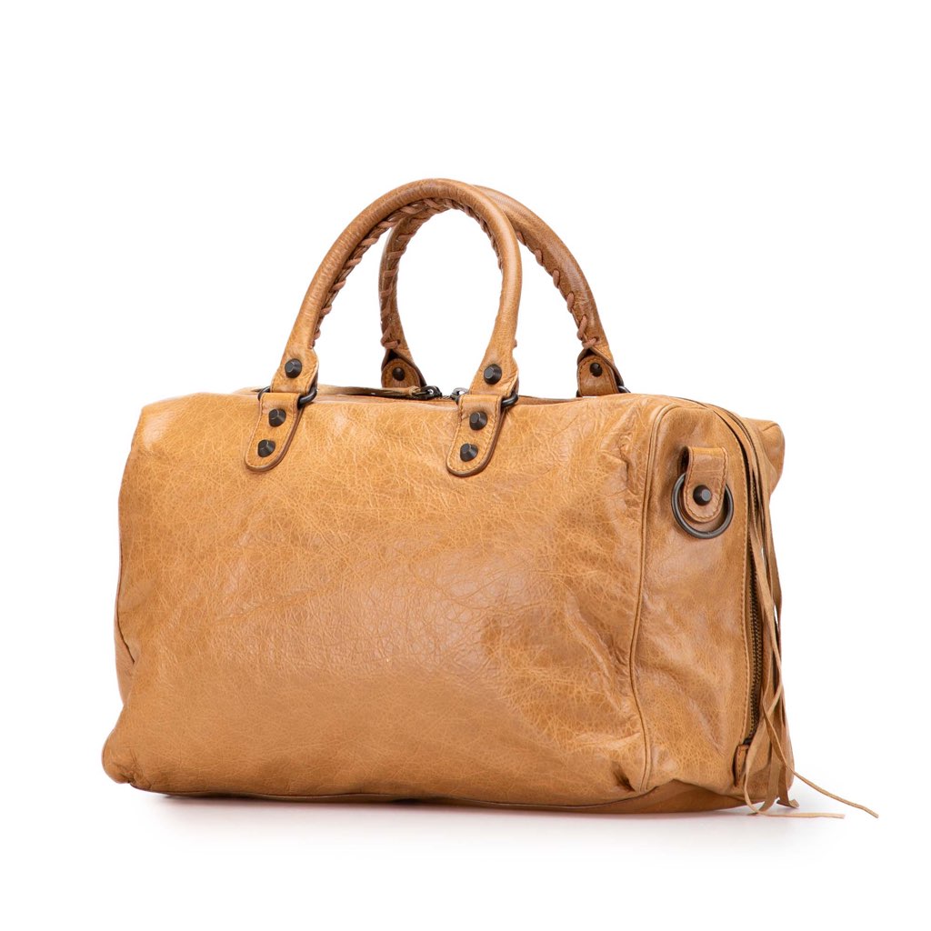 Balenciaga Lambskin Motocross Polly Satchel - Back view