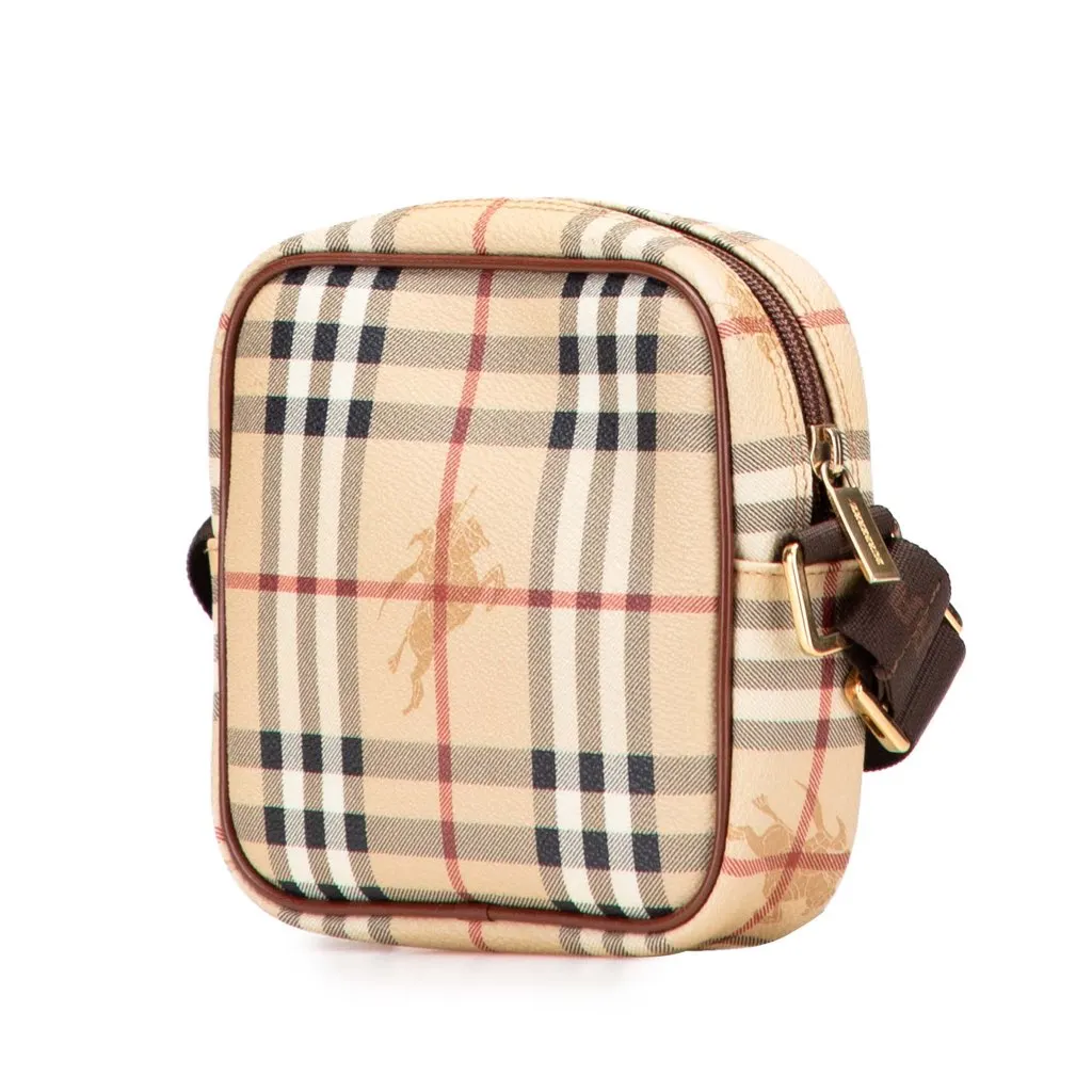 Burberry Haymarket Check Coated Canvas Crossbody Brown Canvas Very good - Back View
