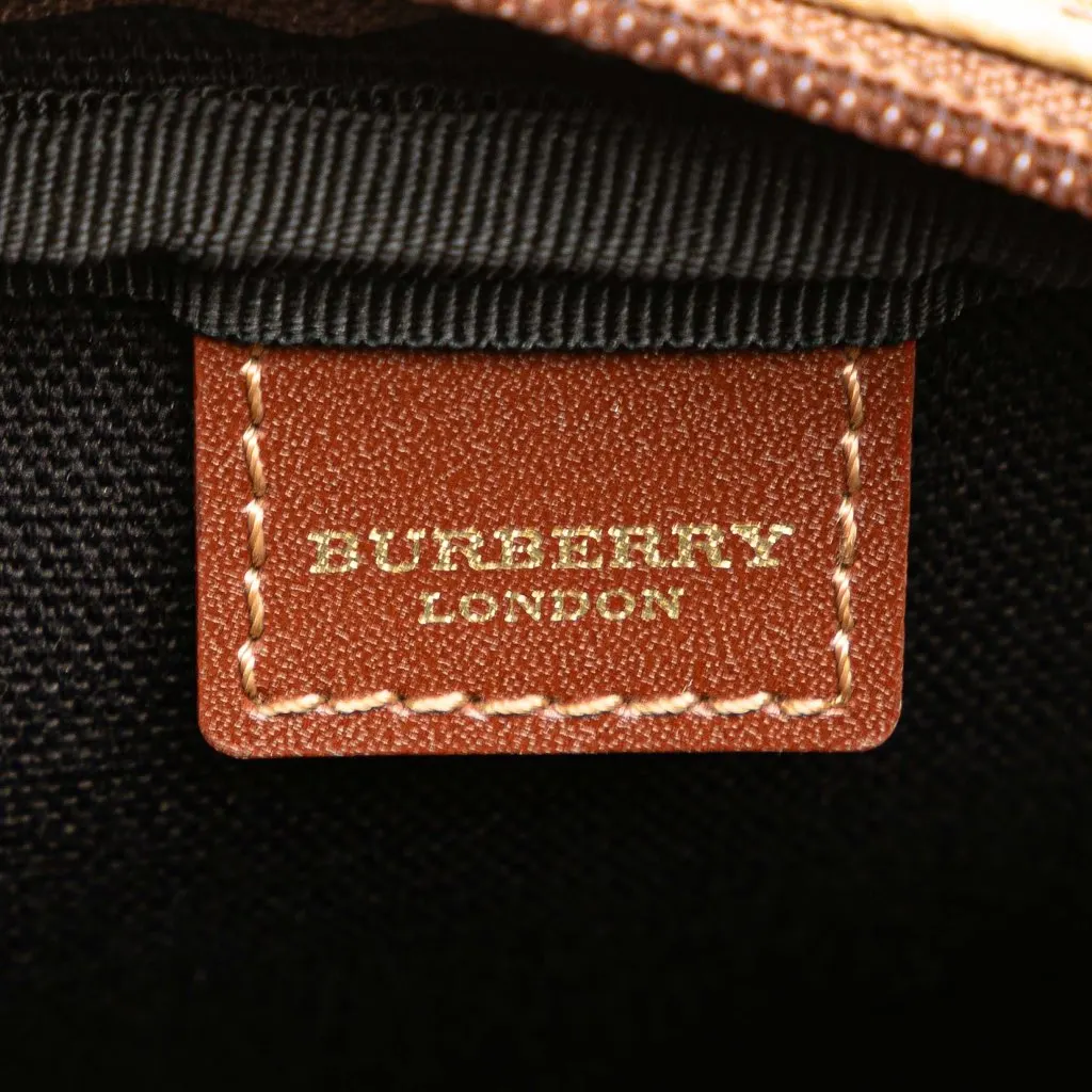 Burberry Haymarket Check Coated Canvas Crossbody Brown Canvas Very good - Box View