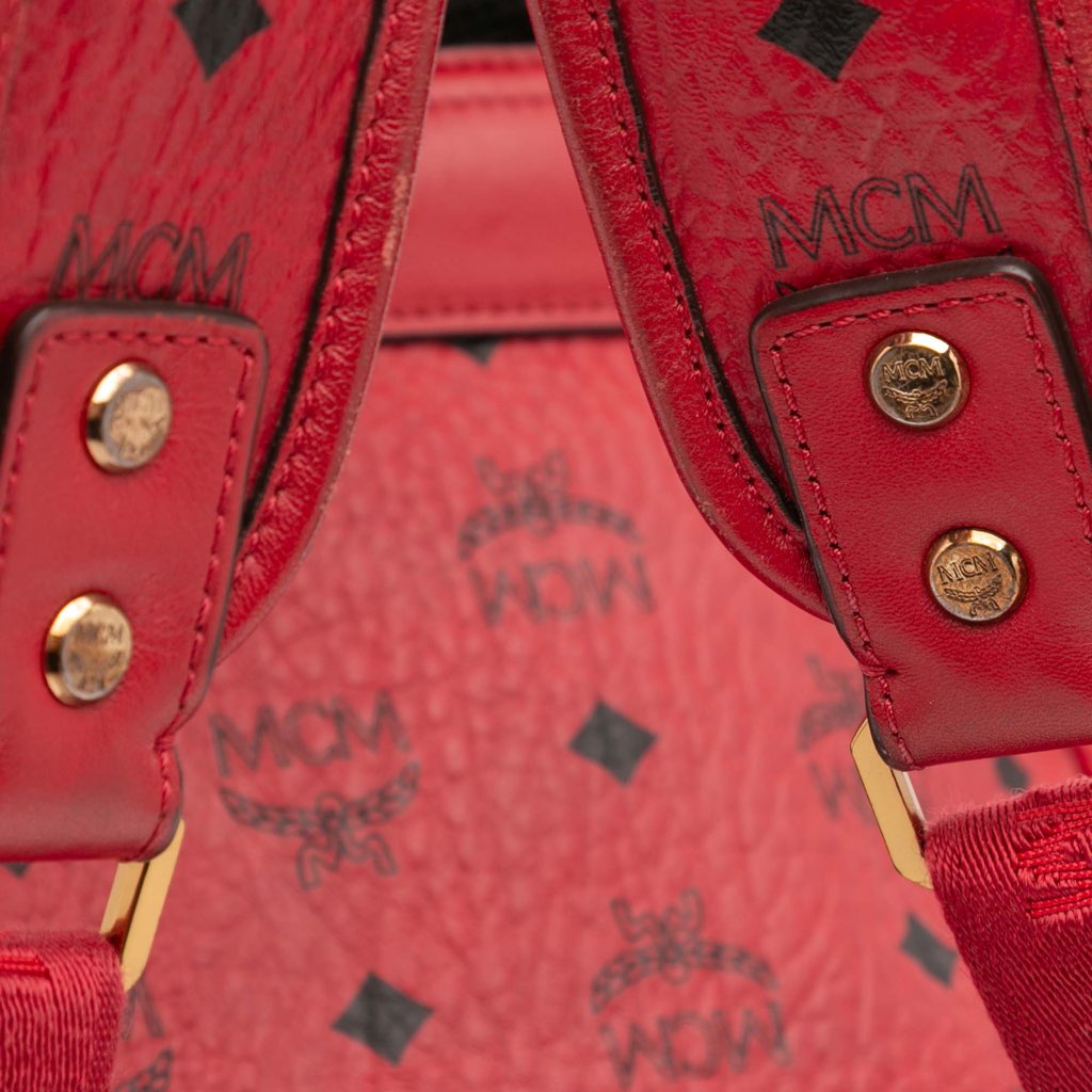 Mcm Medium Studded Visetos Coated Canvas Stark Backpack - Image 14