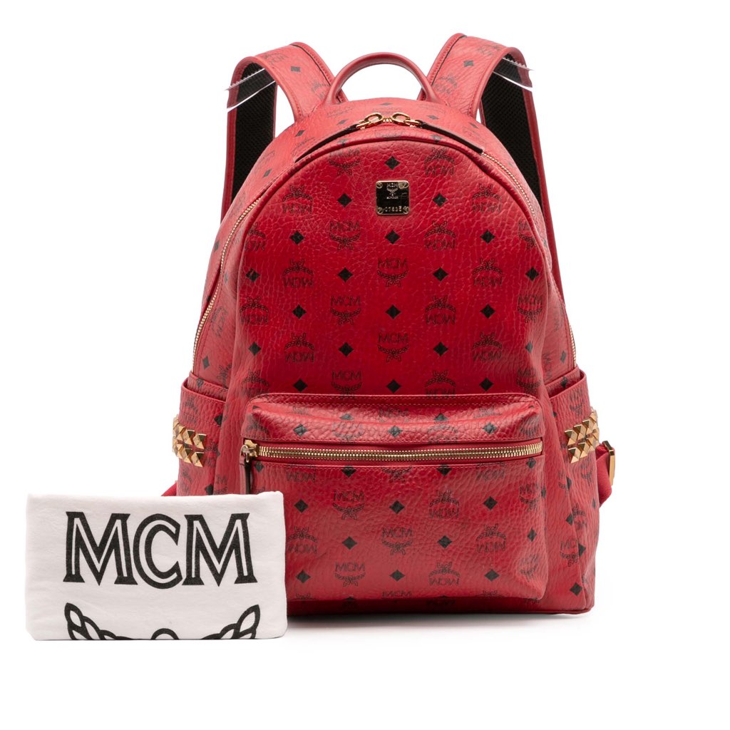 Mcm Medium Studded Visetos Coated Canvas Stark Backpack - Image 16