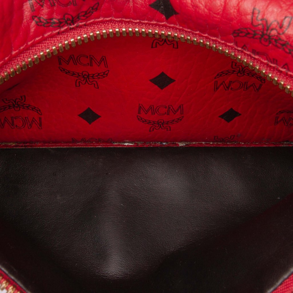 Mcm Medium Studded Visetos Coated Canvas Stark Backpack - Side view