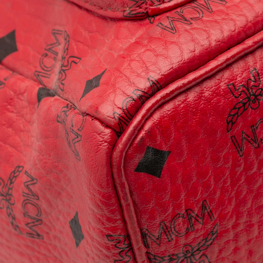 Mcm Medium Studded Visetos Coated Canvas Stark Backpack - Image 12