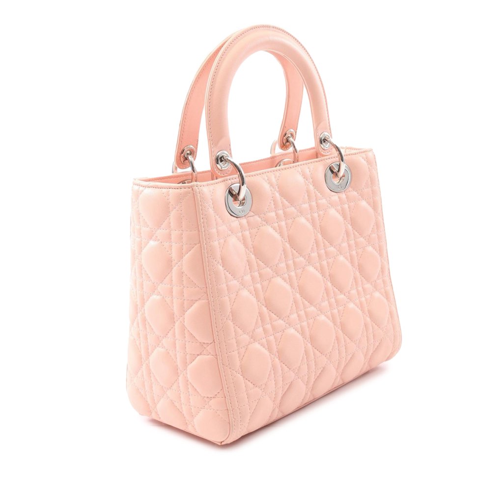 Dior Medium Lambskin Cannage Lady Dior - Back view