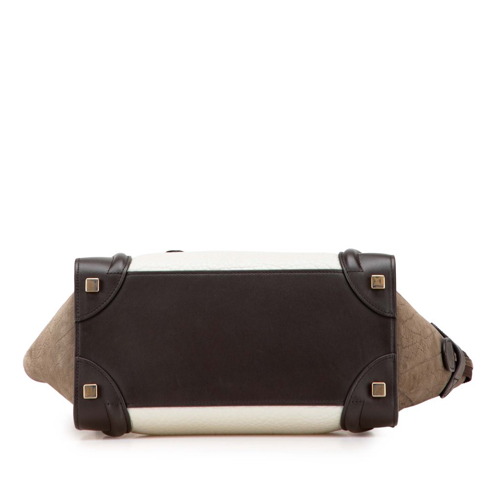 Celine Micro Tricolor Nubuck and Calfskin Luggage Tote - Image 6