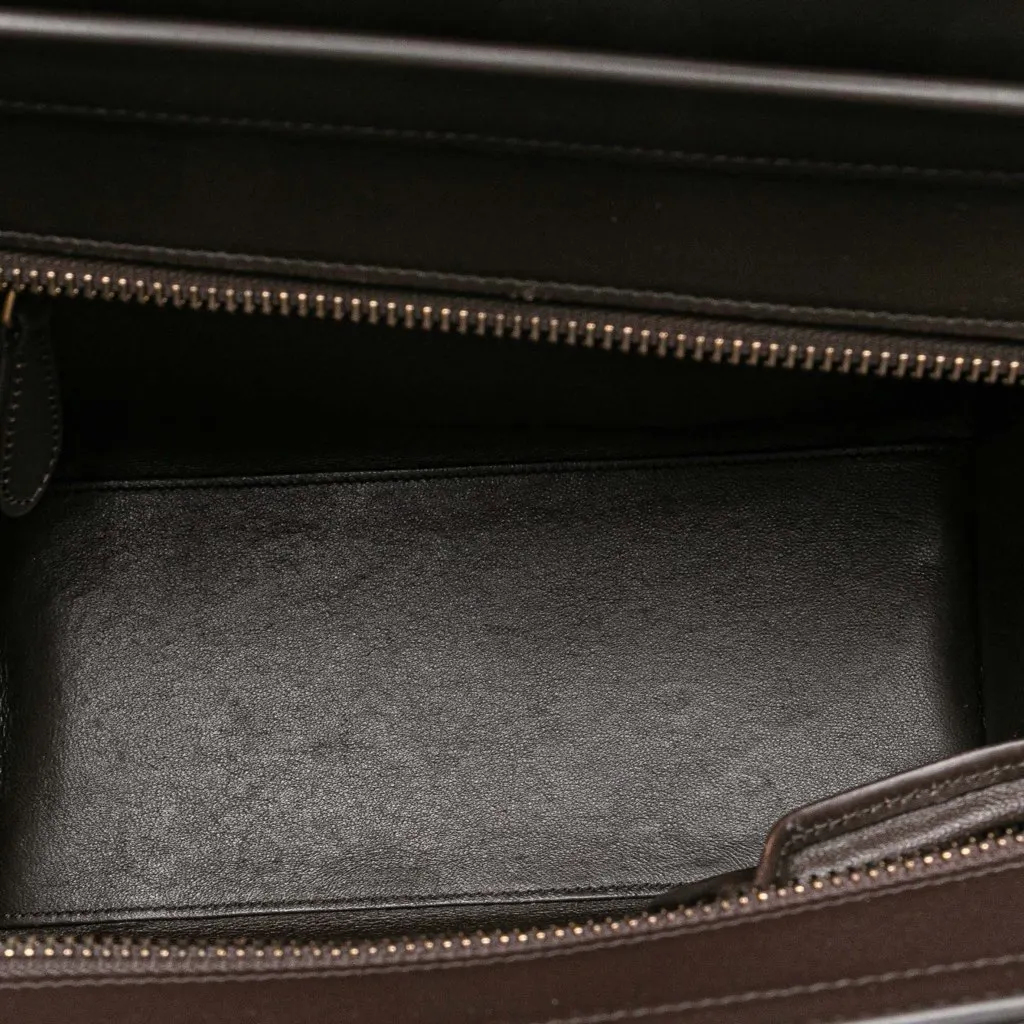 Celine Micro Tricolor Nubuck and Calfskin Luggage Tote White Leather Good - Model View