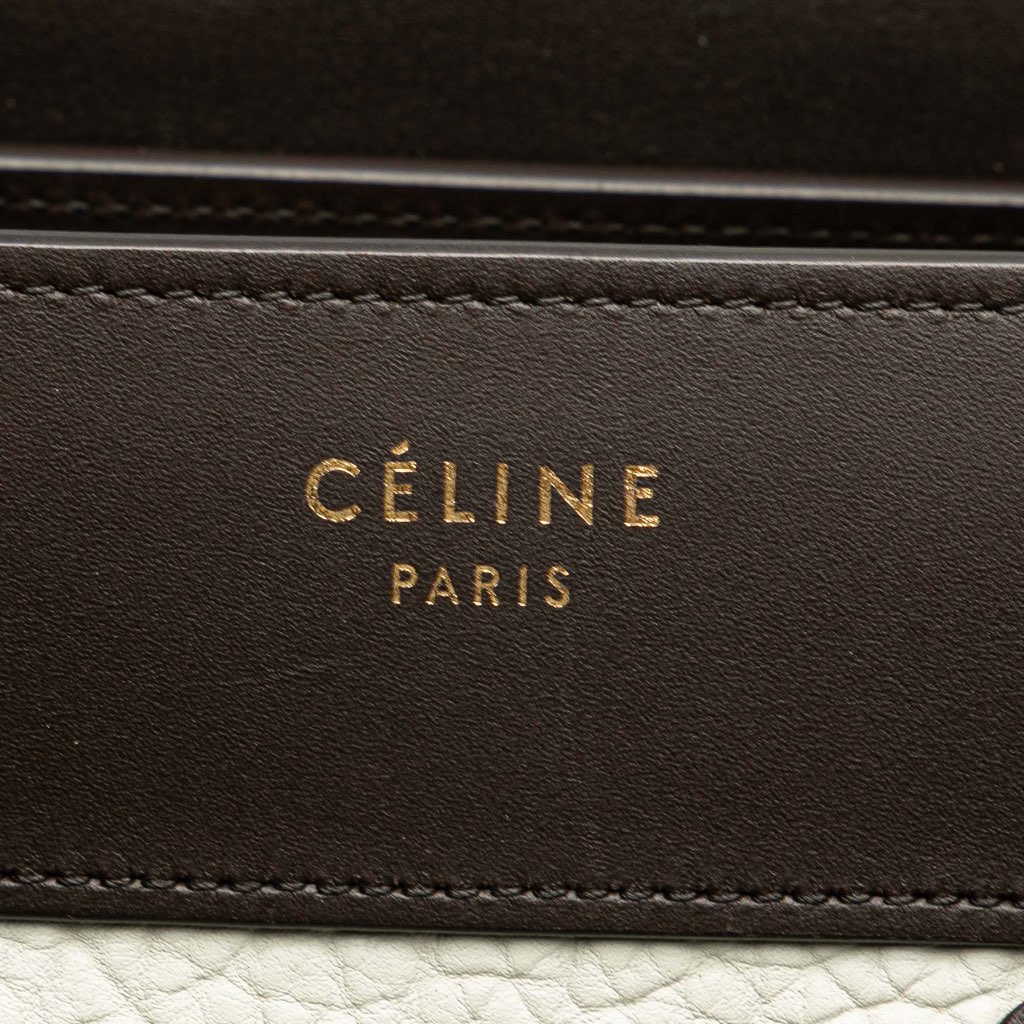 Celine Micro Tricolor Nubuck and Calfskin Luggage Tote - Detail 2