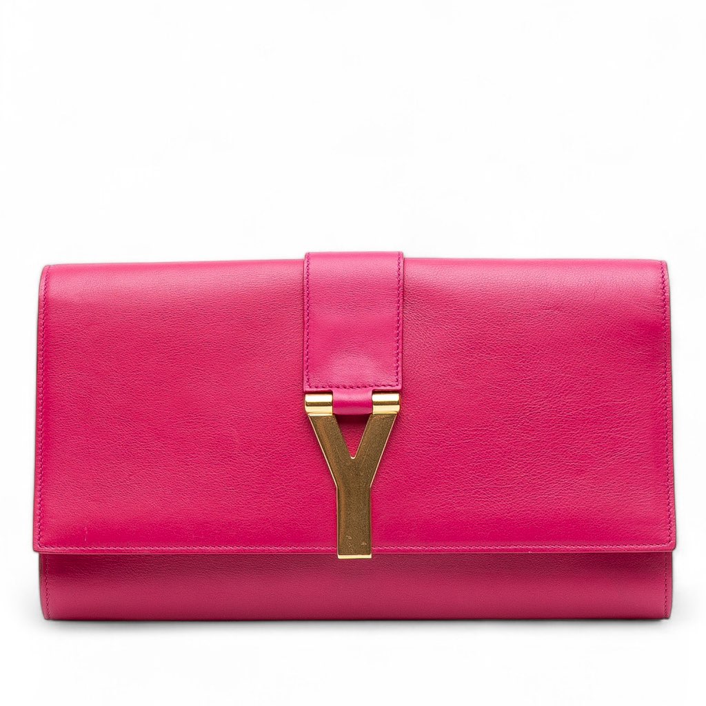 Saint Laurent Leather Chyc Ligne Clutch