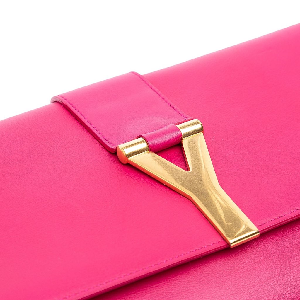 Saint Laurent Leather Chyc Ligne Clutch - Detail 1