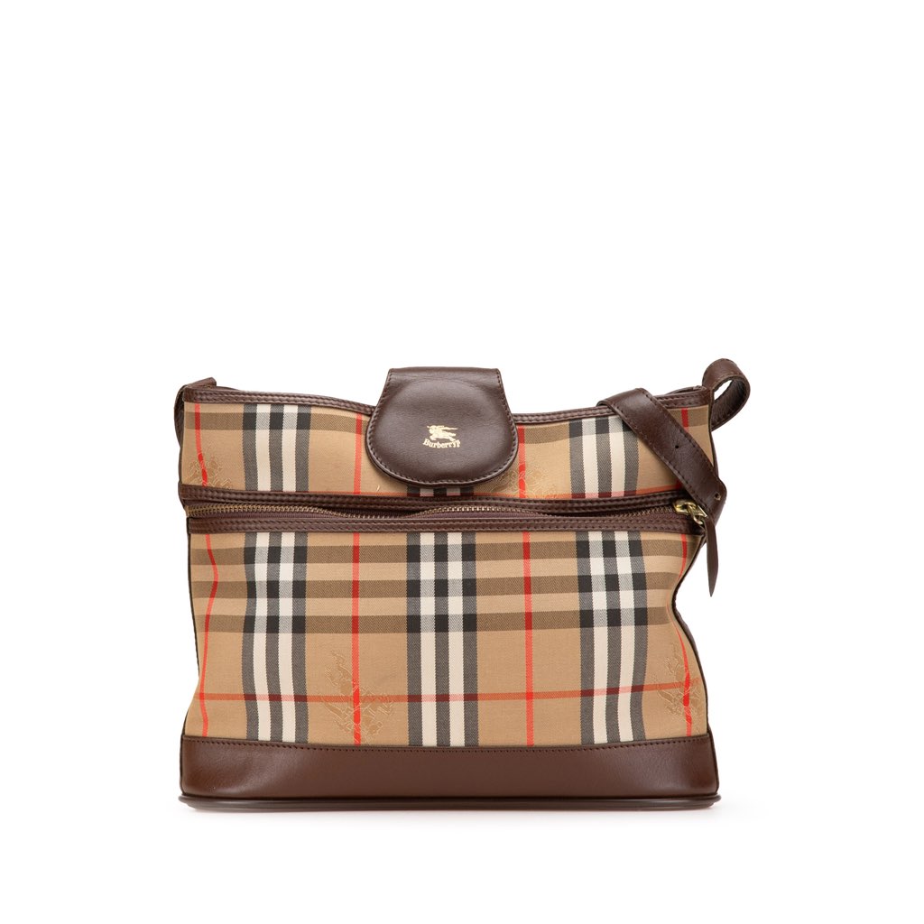 Burberry Haymarket Check Canvas Shoulder Bag