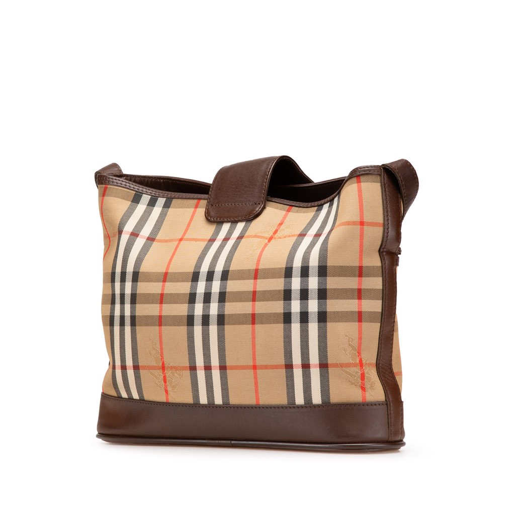 Burberry Haymarket Check Canvas Shoulder Bag - Back view