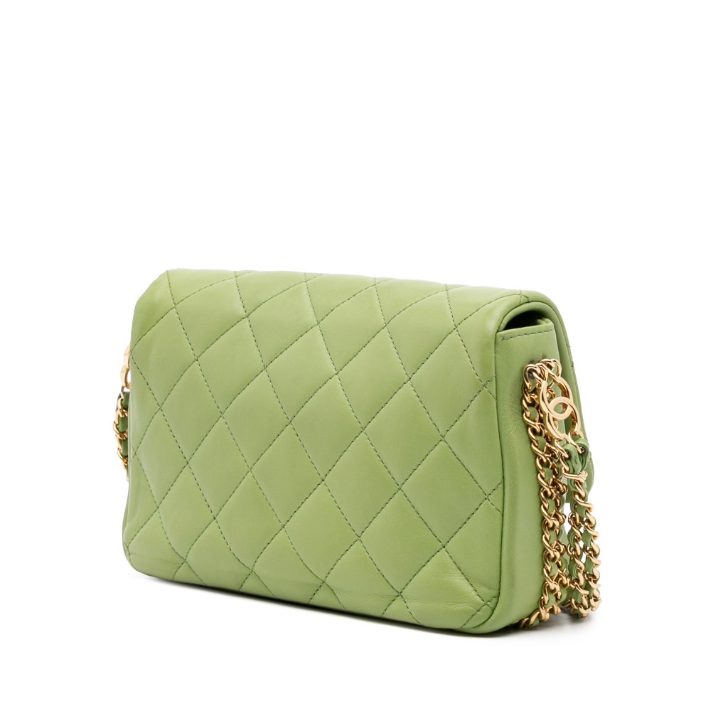 Chanel Quilted Lambskin Double CC Chain Around Flap - Back view