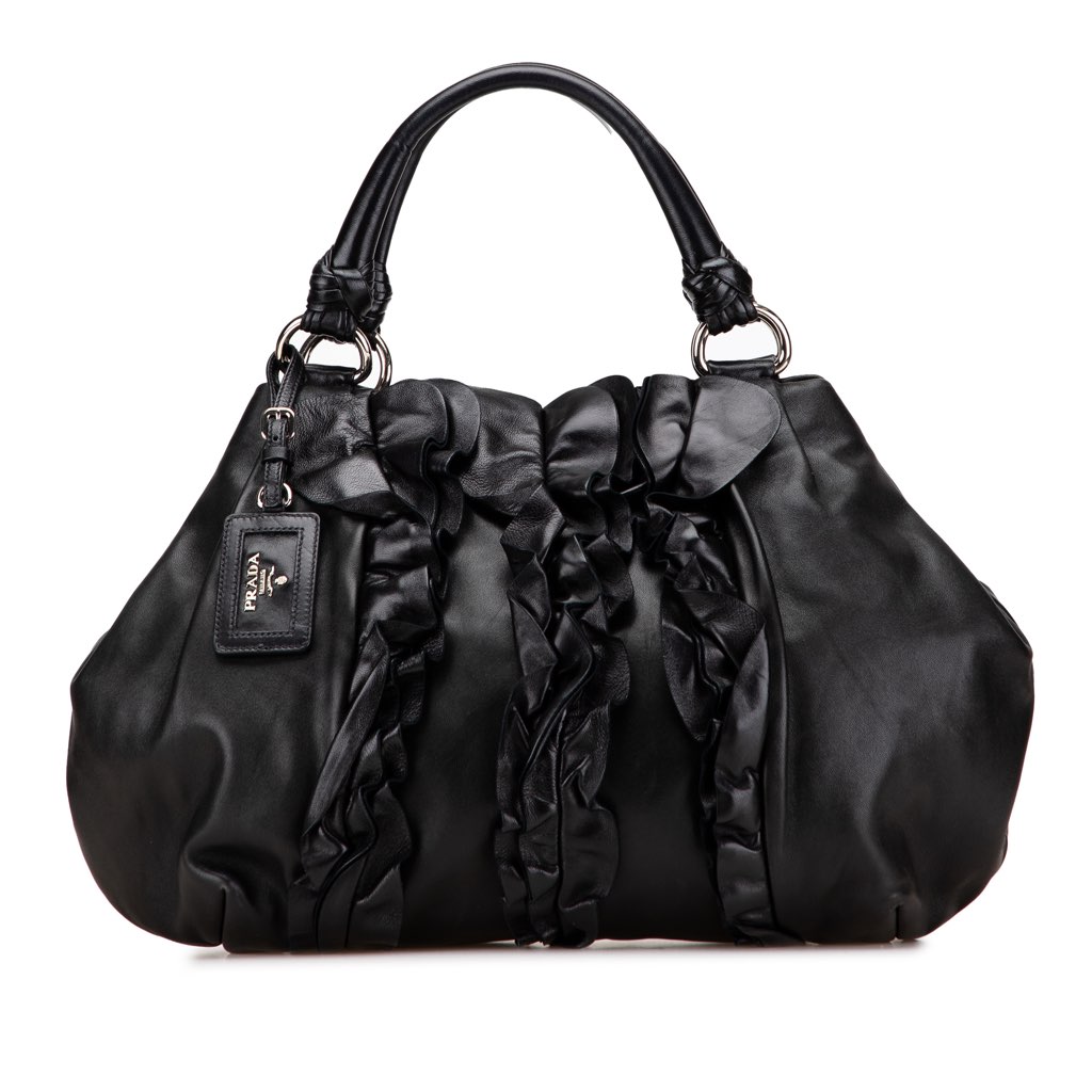 Prada Nappa Mordore Ruffle Tote