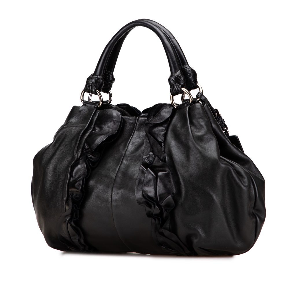 Prada Nappa Mordore Ruffle Tote - 2