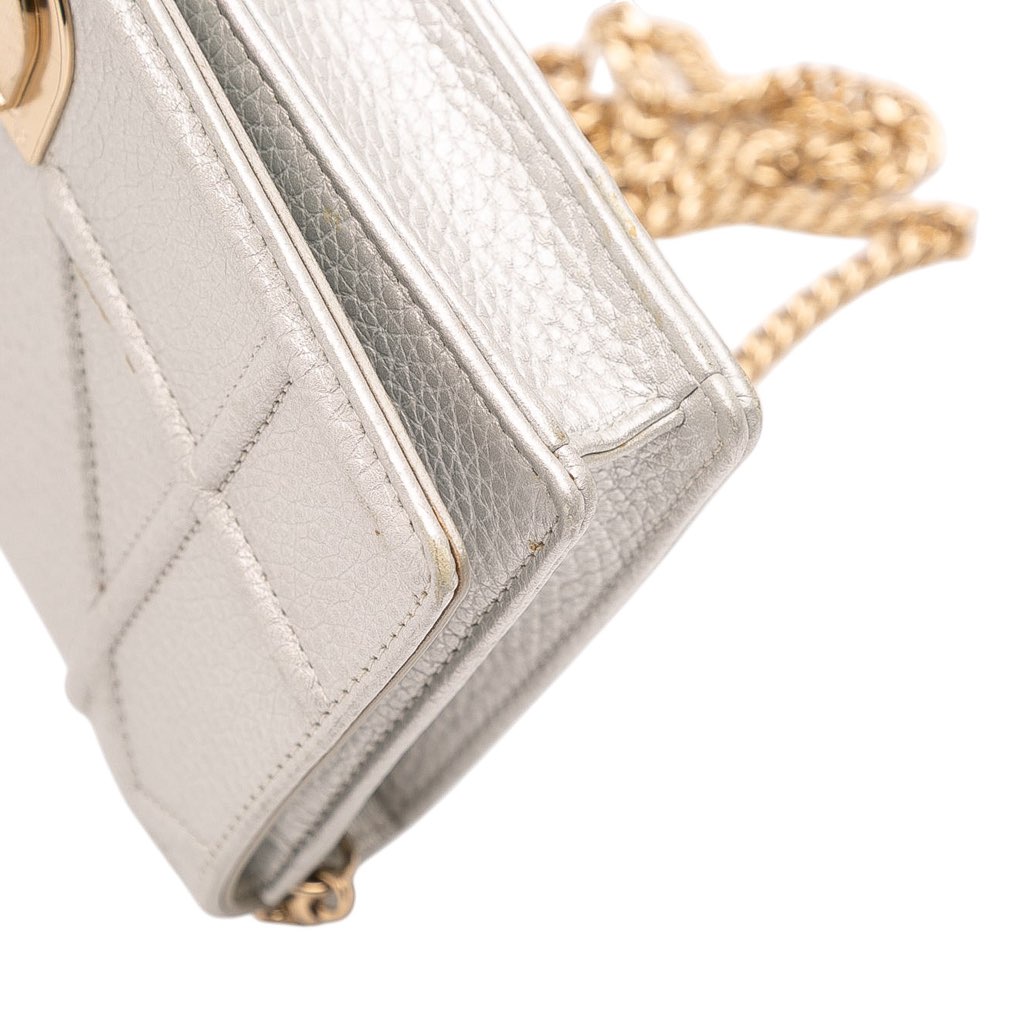 Dior Metallic Grained Calfskin Diorama Wallet On Chain - Detail 2