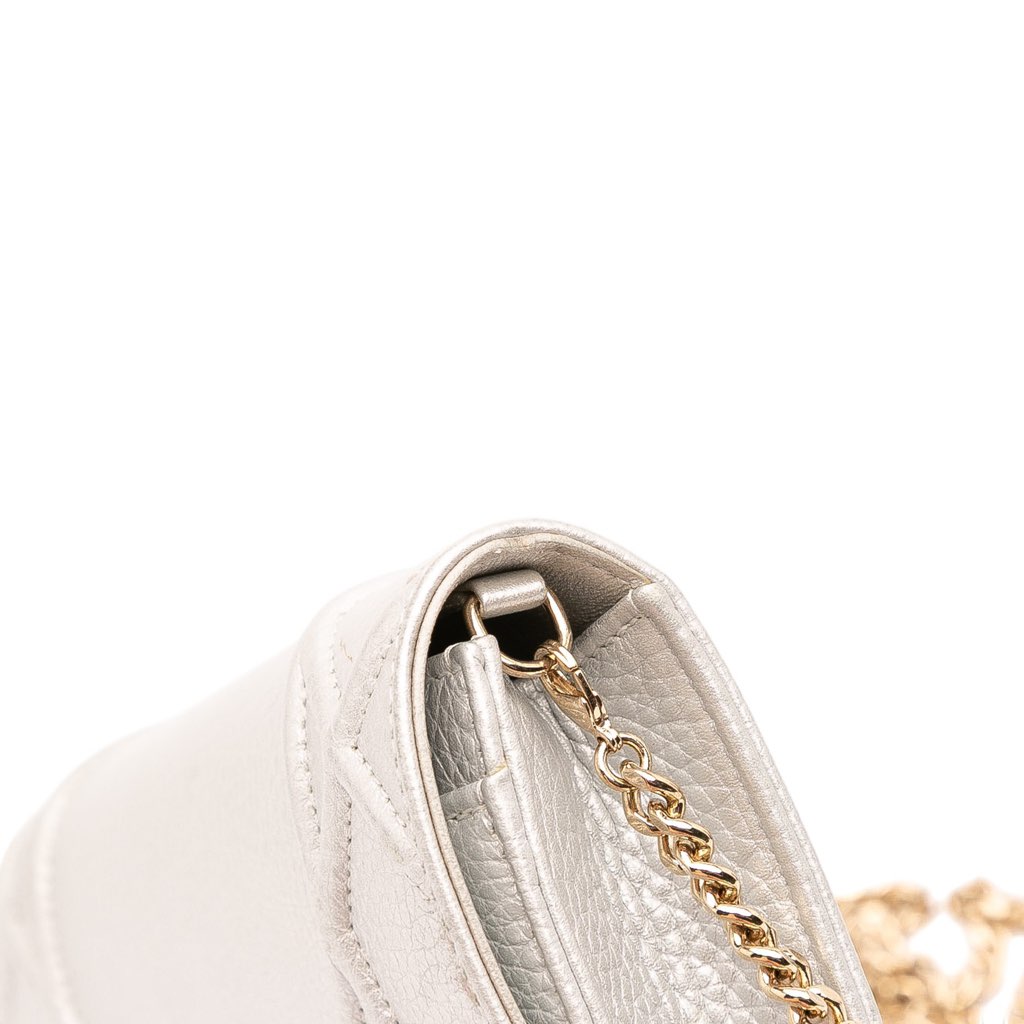 Dior Metallic Grained Calfskin Diorama Wallet On Chain - Image 10