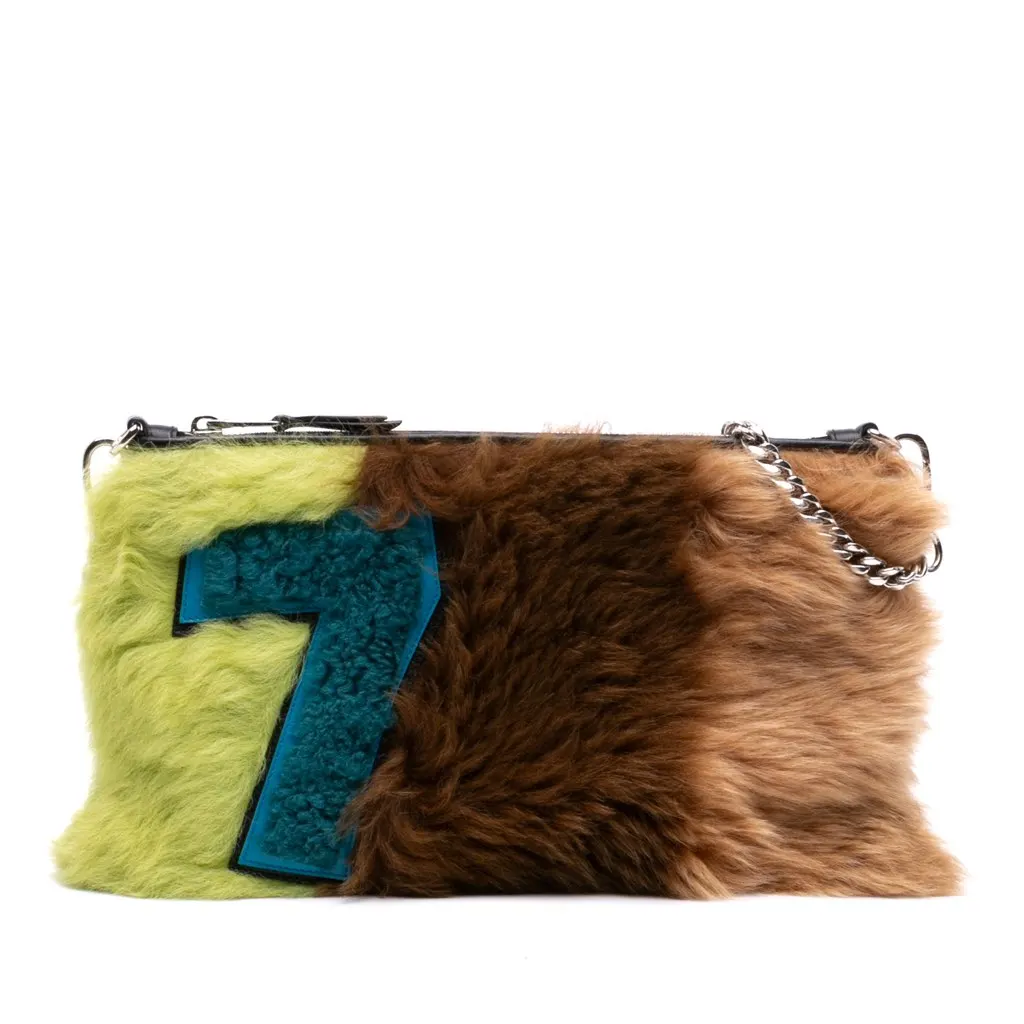Miu Miu Fur Montone Stripe Crossbody MultiColor Good - Front View