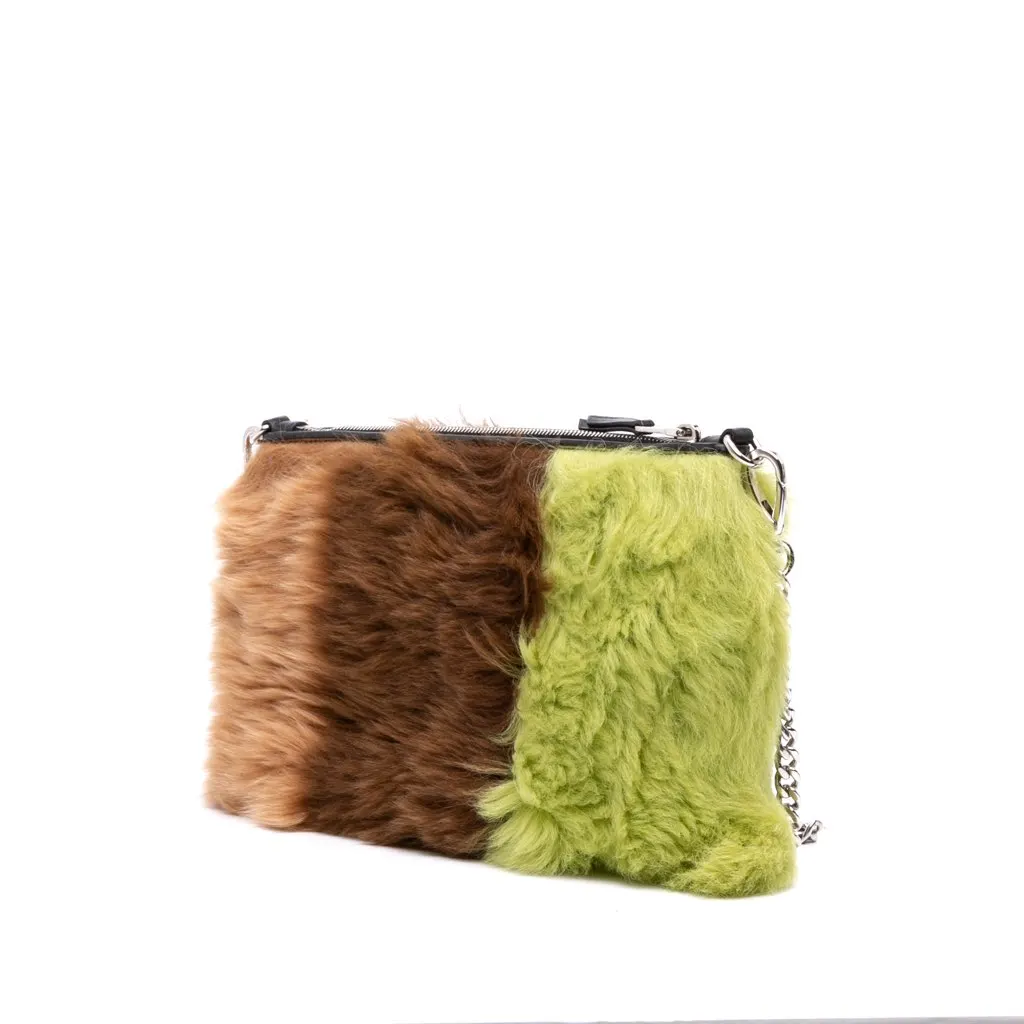 Miu Miu Fur Montone Stripe Crossbody MultiColor Good - Back View