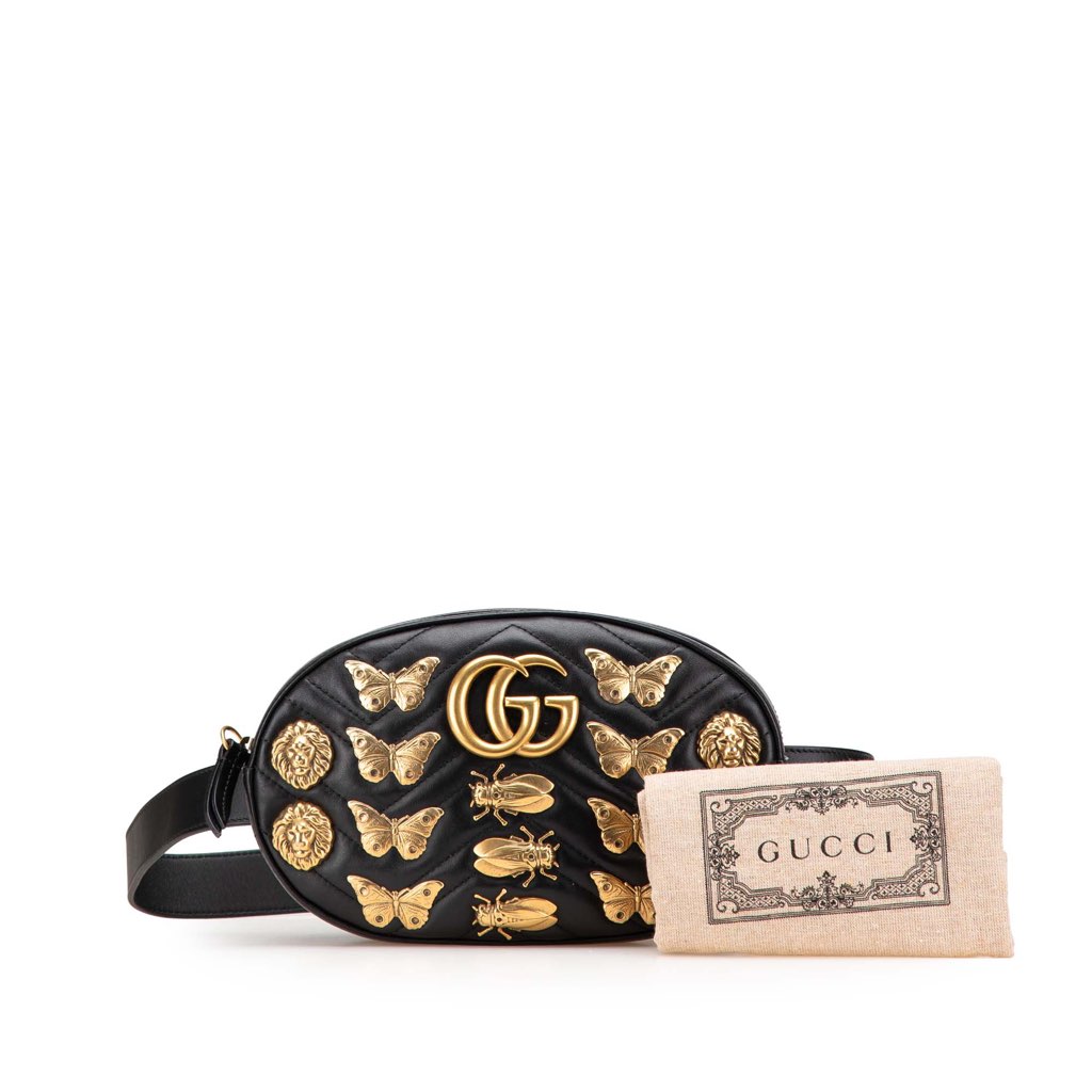 Gucci GG Marmont Matelasse Leather Animalier Belt Bag - Image 13