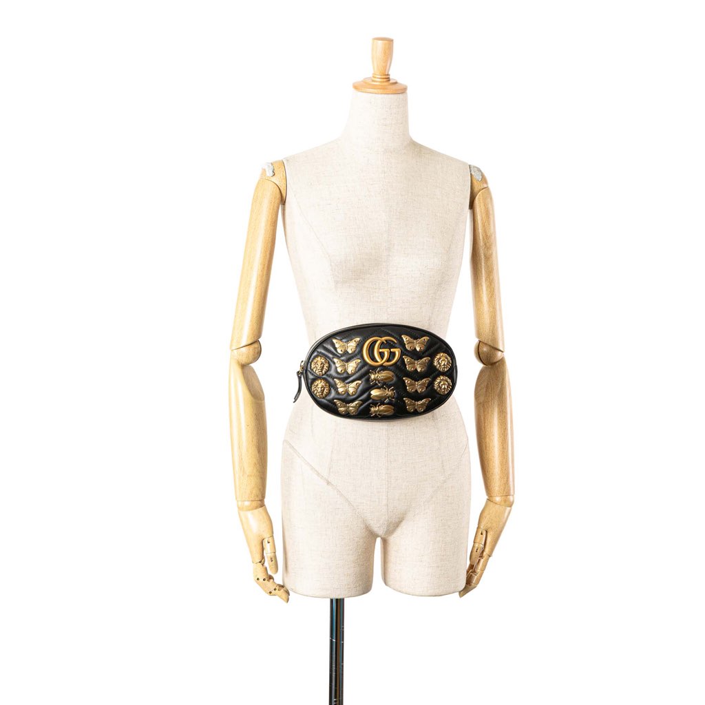 Gucci GG Marmont Matelasse Leather Animalier Belt Bag - Image 12