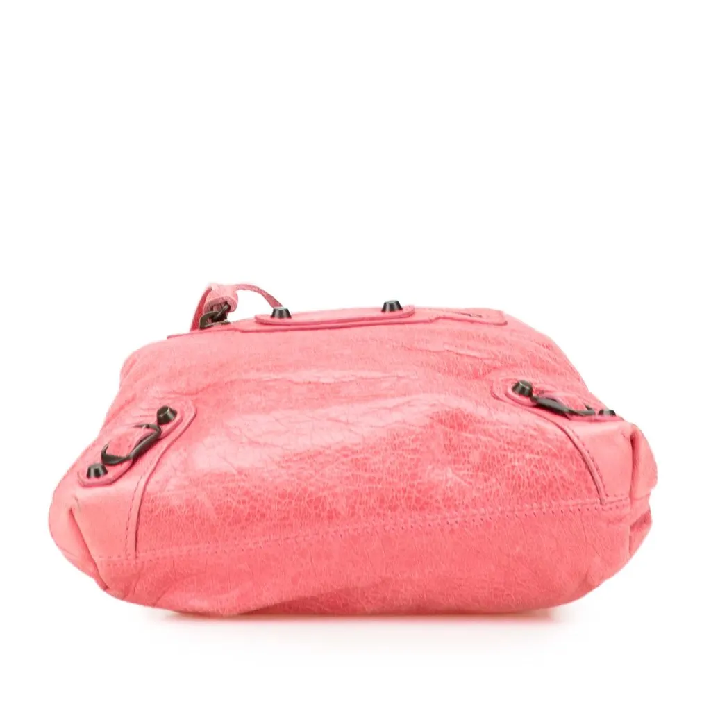Balenciaga Lambskin Motocross Move On Drawstring Pouch Pink Leather Very good - Inside View