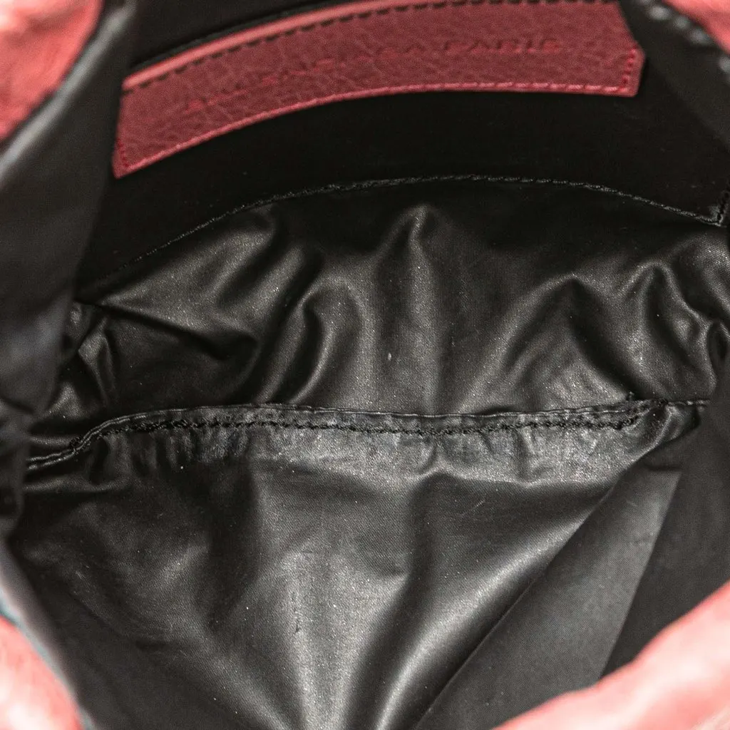 Balenciaga Lambskin Motocross Move On Drawstring Pouch Pink Leather Very good - Model View