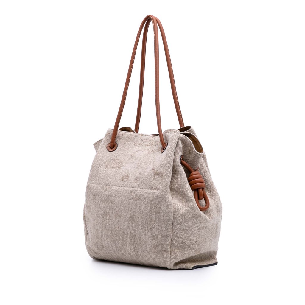 Loewe Medium Canvas Flamenco Knot Tote - Back view