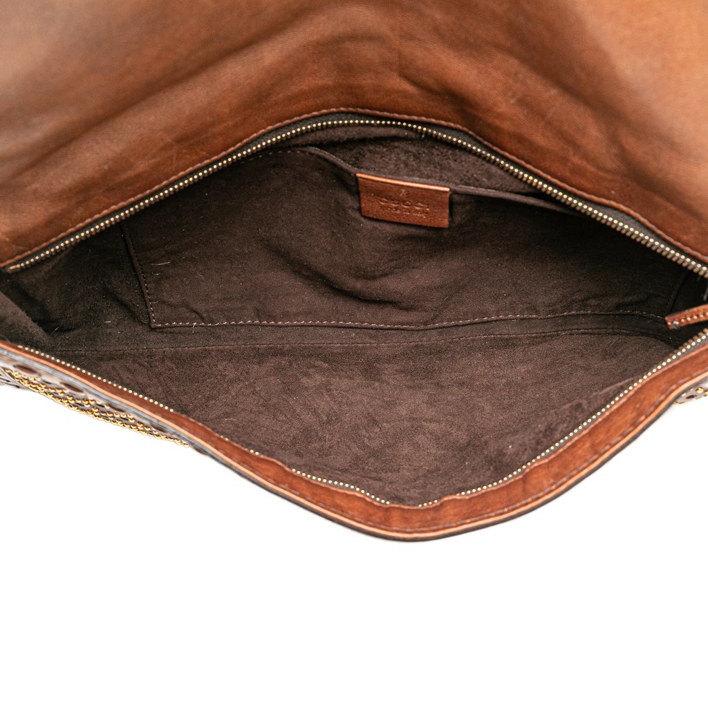 Gucci Perforated Leather Studded Malika Clutch - 4