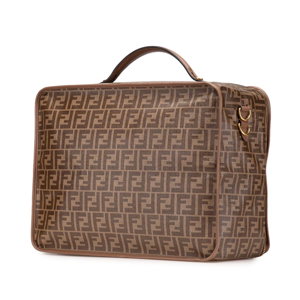 Fendi Zucca Coated Canvas Karligraphy Travel Bag - Back view