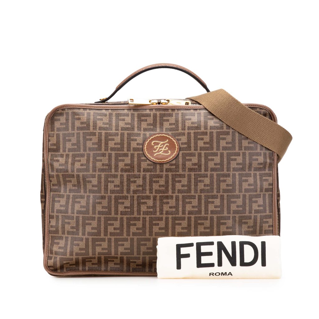 Fendi Zucca Coated Canvas Karligraphy Travel Bag - Image 15