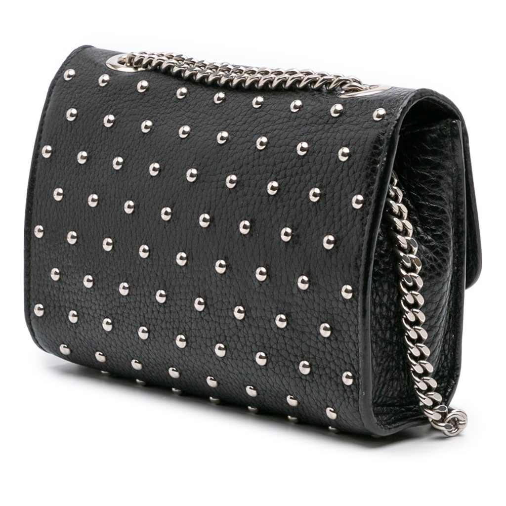 Gucci Small Leather Studded Miss Bamboo Crossbody - Back view