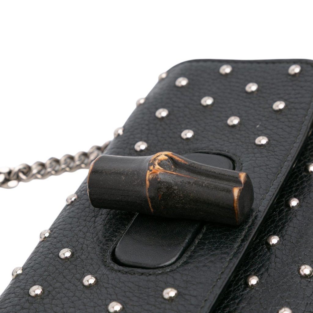Gucci Small Leather Studded Miss Bamboo Crossbody - Image 10